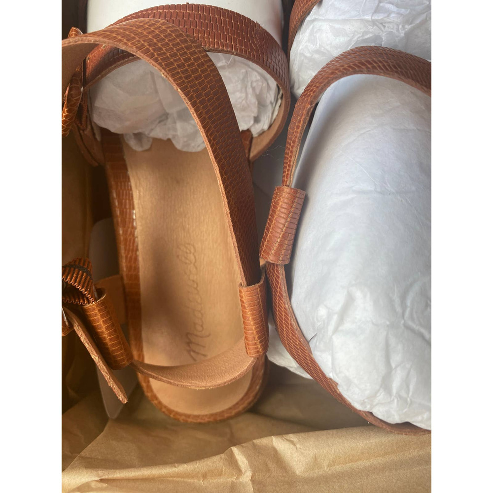 SOLD Madewell The Robin Platform Sandal in Lizard Embossed Leather - Picture 8 of 11